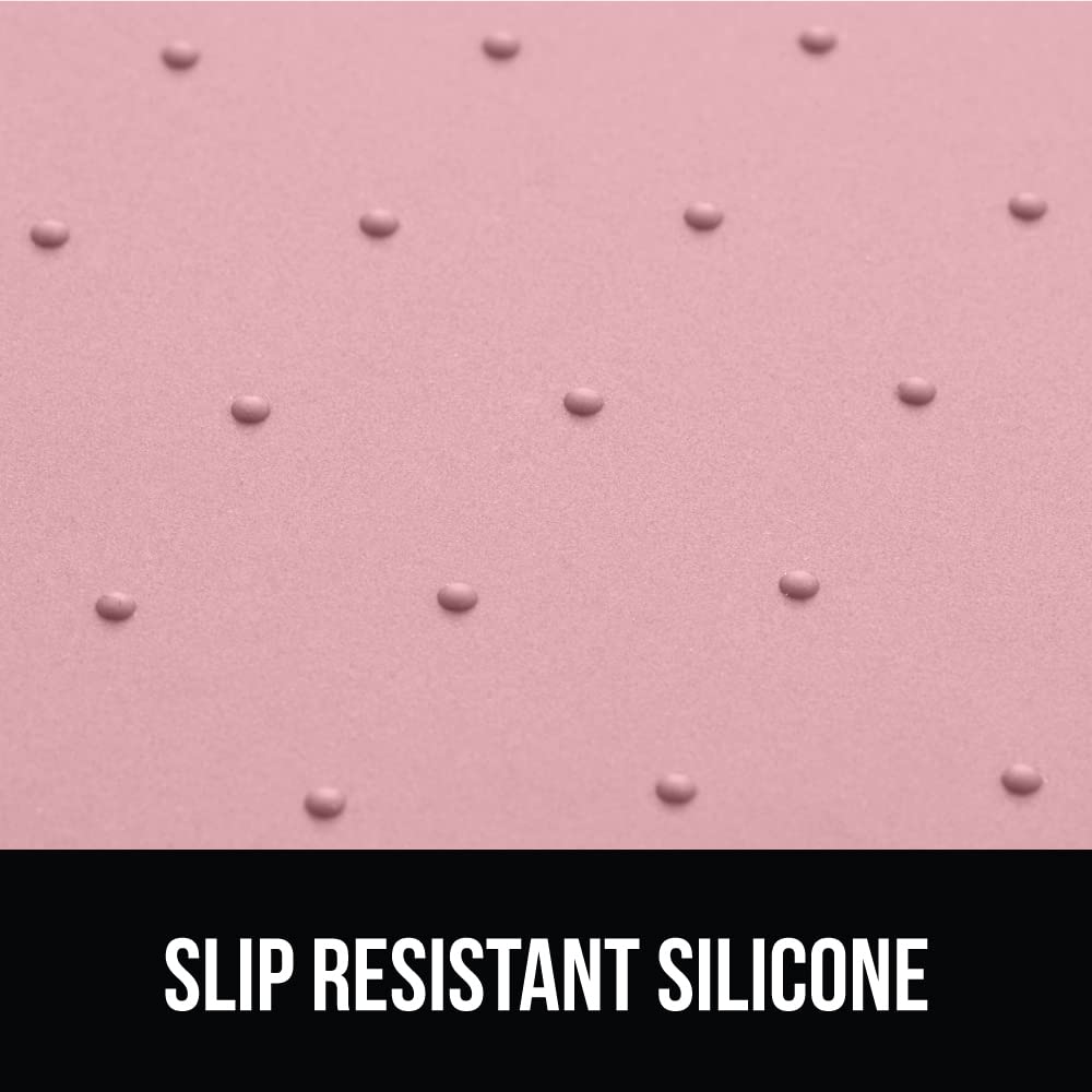Gorilla Grip 100% Impermeable con Borde Elevado, Alfombrilla de alimentación de Silicona para Mascotas, sin BPA, Las Alfombrillas para Comida para Perros y Gatos contienen derrames, 28x18 Pink