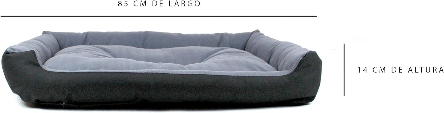 Cama para Perro PETS APPAREL HILLS Negra Gris Resistente y Confortable