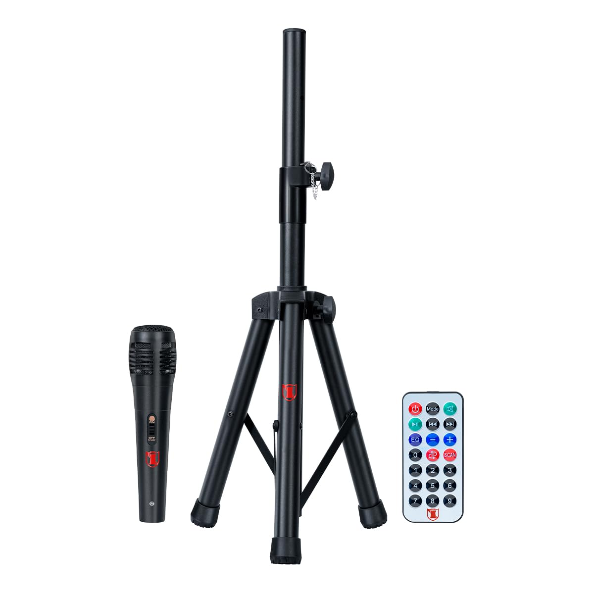 Bafle Profesional de 15 Pulgadas Circle Light 80W RMS Recargable con KSR-Link, Bluetooth, FM, USB, Micro SD, Grabadora, Micrófono Alámbrico, Control Remoto y Stand Potencia de 80w RMS MSA-6516MX