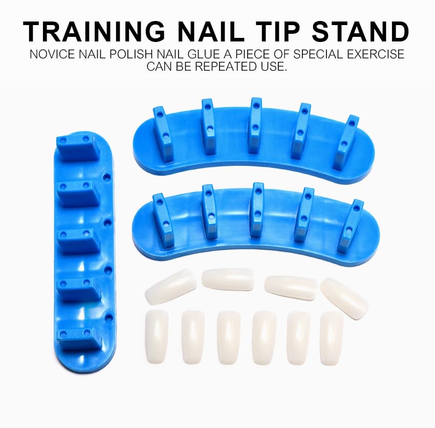 Juego de 3 Piezas de Soporte para Práctica de Uñas Falsas Rolabling Amarillo