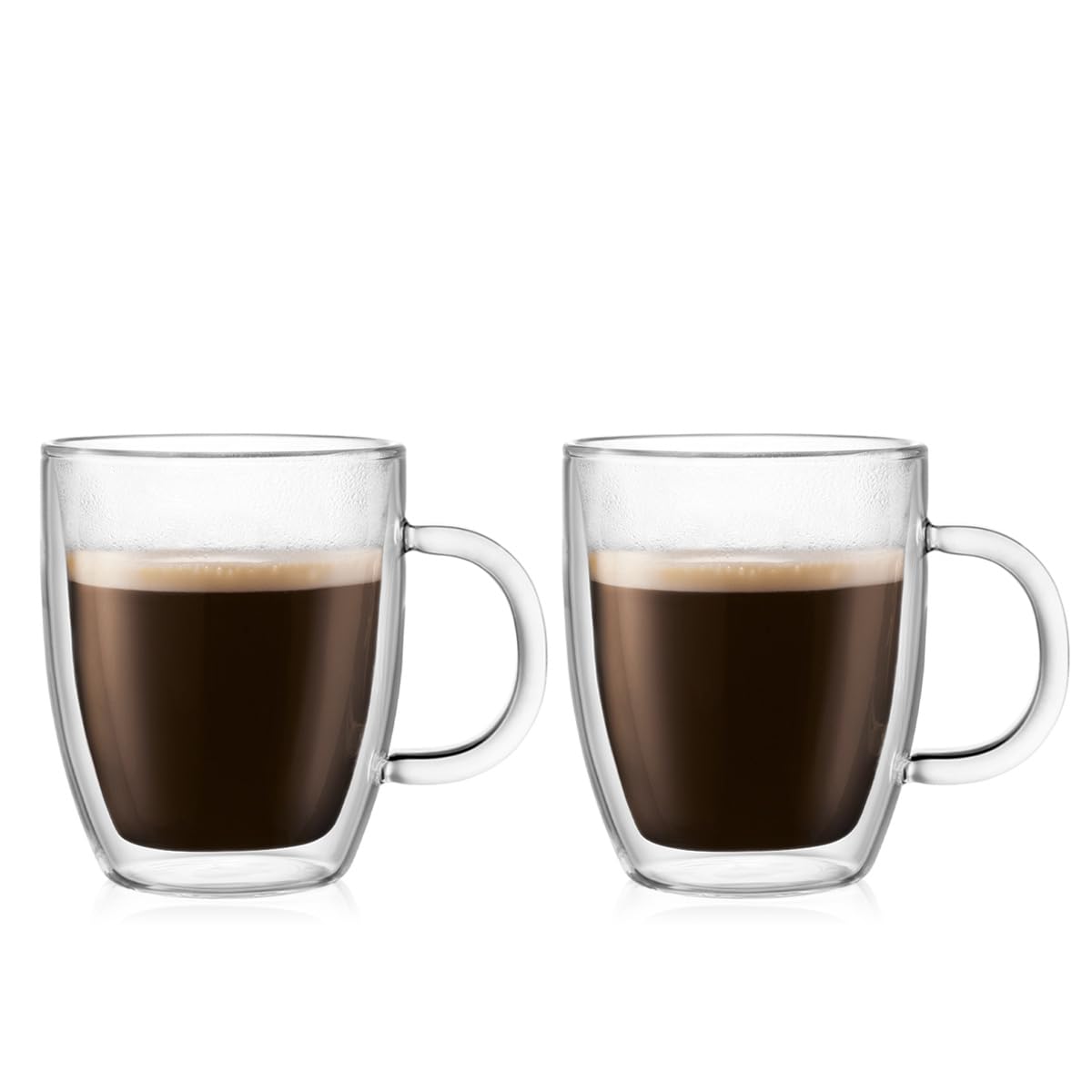 Bodum Bistro Double-Wall Insulated tazas espresso (Cristal, 5-Ounce, Conjunto de 2, Empaque original, Transparente, 1