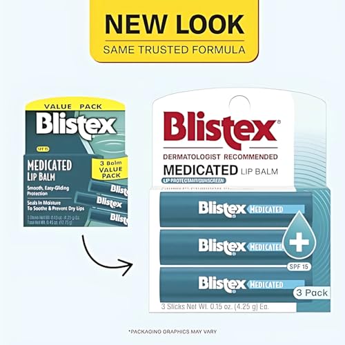 Blistex Medicated Lip Balm SPF 15, 3 Count