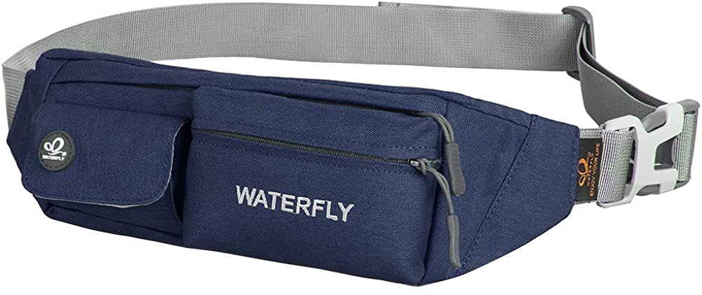 Riñonera Waterfly Negra Resistente al Agua para Correr, Viajes y Senderismo