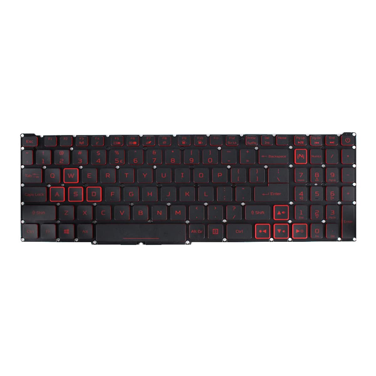 Teclado Retroiluminado LXDDP Rojo para Acer Nitro 5 Negro