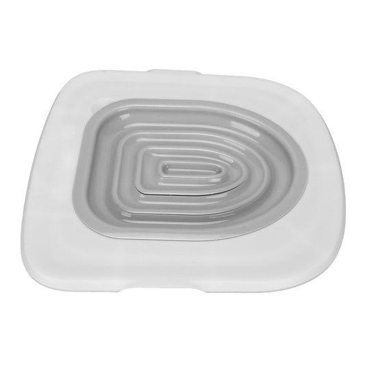 HEEPDD Asiento de Inodoro para Gatos, Entrenador de Inodoro Gatos Reutilizable Universal Gatos y Gatitos (Bandeja Blanca, 1 Soporte Interior Gris)