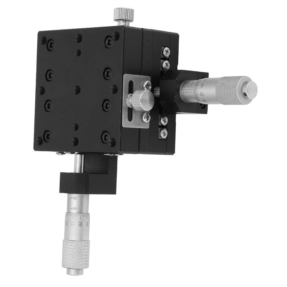 Keenso SEMY60-AC Micrómetro lineal de precisión manual de traducción lineal de desplazamiento de etapa de desplazamiento de rodamiento de recorte de mesa deslizante Rodillo cruzado XY Eje 60 x 60 x 40
