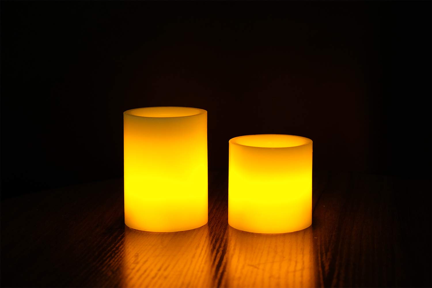 DRomance - Velas con temporizador remoto sin llama, funciona con pilas, juego de 6 velas LED de fibra óptica de cera real, decoración navideña (D3 pulgadas, altura de 3 pulgadas, 4 pulgadas, 5 pulgadas, 6 pulgadas y 7 pulgadas)