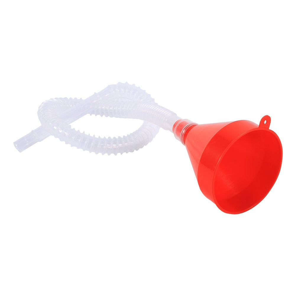 Embudo de Aceite Flexible de Plástico para Coche con Boquilla Grande y Manguera