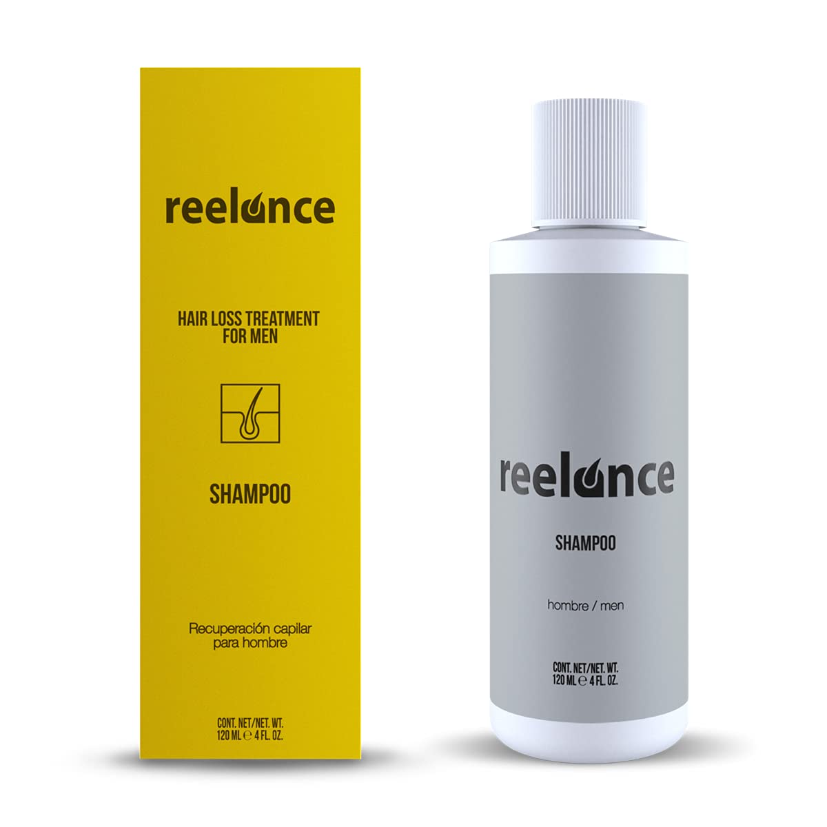 Tratamiento Anticaída de Cabello Reelance Hombre Shampoo 120 ml y Loción 60 ml para Alopecia
