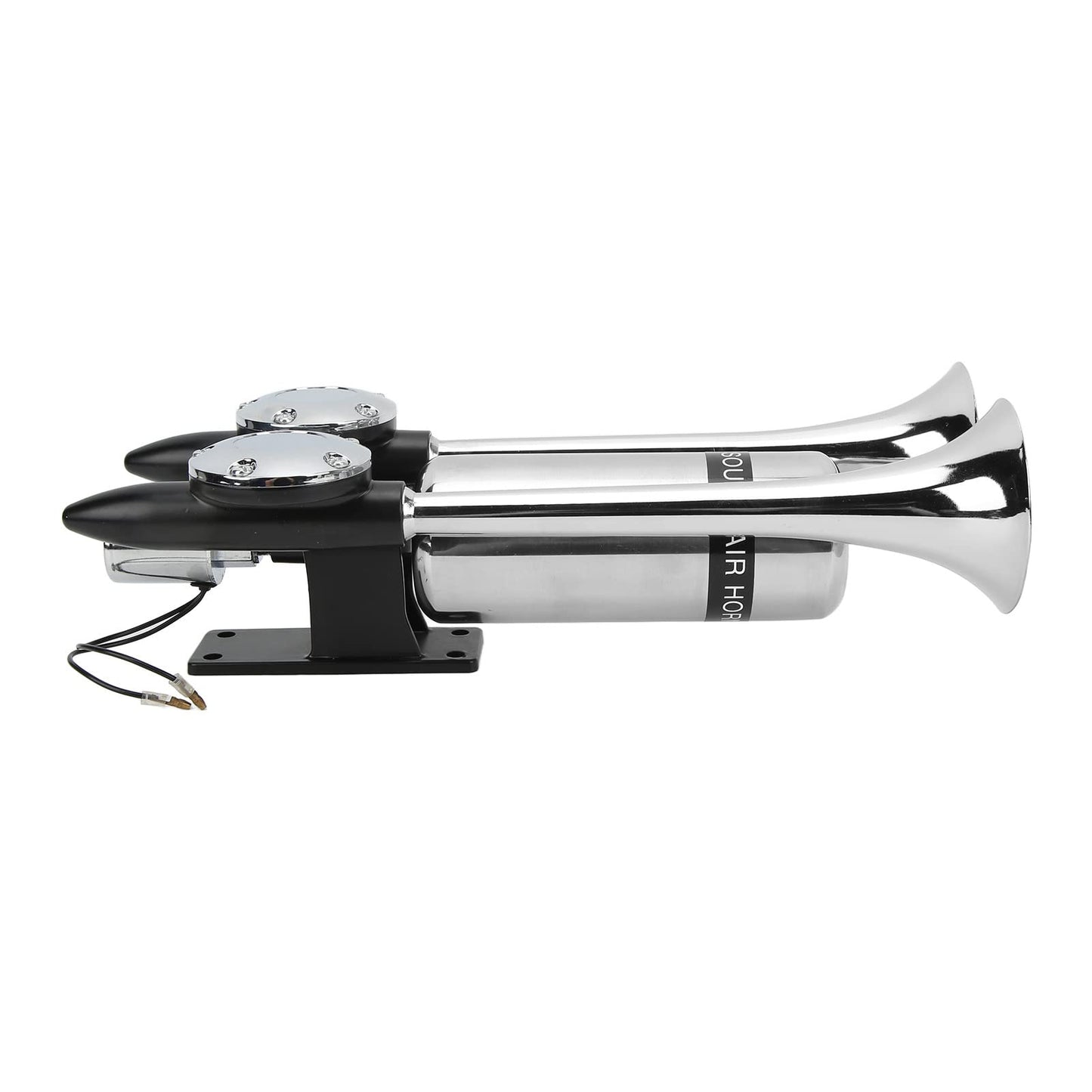 Bocina de Aire para Coche de 300DB, Altavoz de Doble Tubo Cromado de Aleación de Zinc para Tren, Barco, SUV, RV, Camión, Motocicleta, de 12V/24V