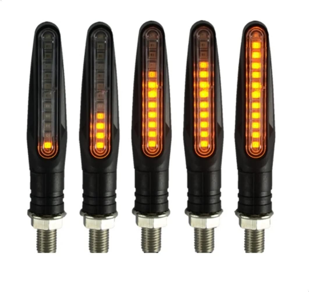 Direccionales Led Motocicleta Moto Secuencial Indicador Intermitente Luces 4pz (Amarillo)