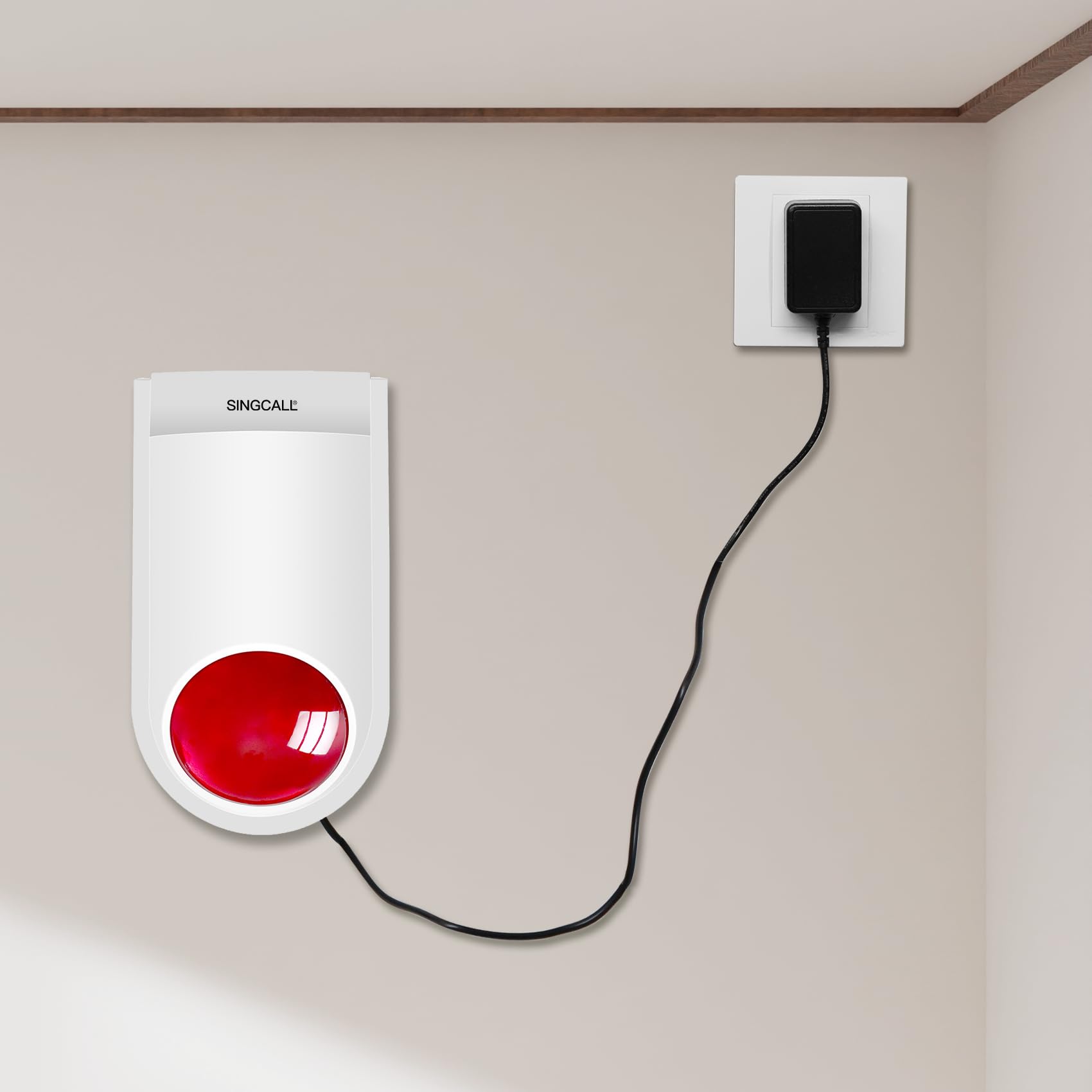 Alarma Estroboscópica SINGCALL para Hogar y Emergencias, Seguridad en Tienda y Hotel