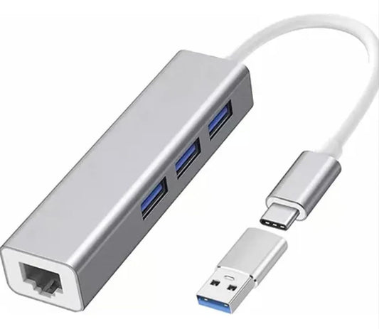 Genérico Adaptador USB C a Ethernet, Adaptador Ethernet USB C a RJ45 Thunderbolt 3, LAN de Red 10/100Mbps para MacBook Pro, MacBook Air, iPad Pro, Surface, DELL XPS y más