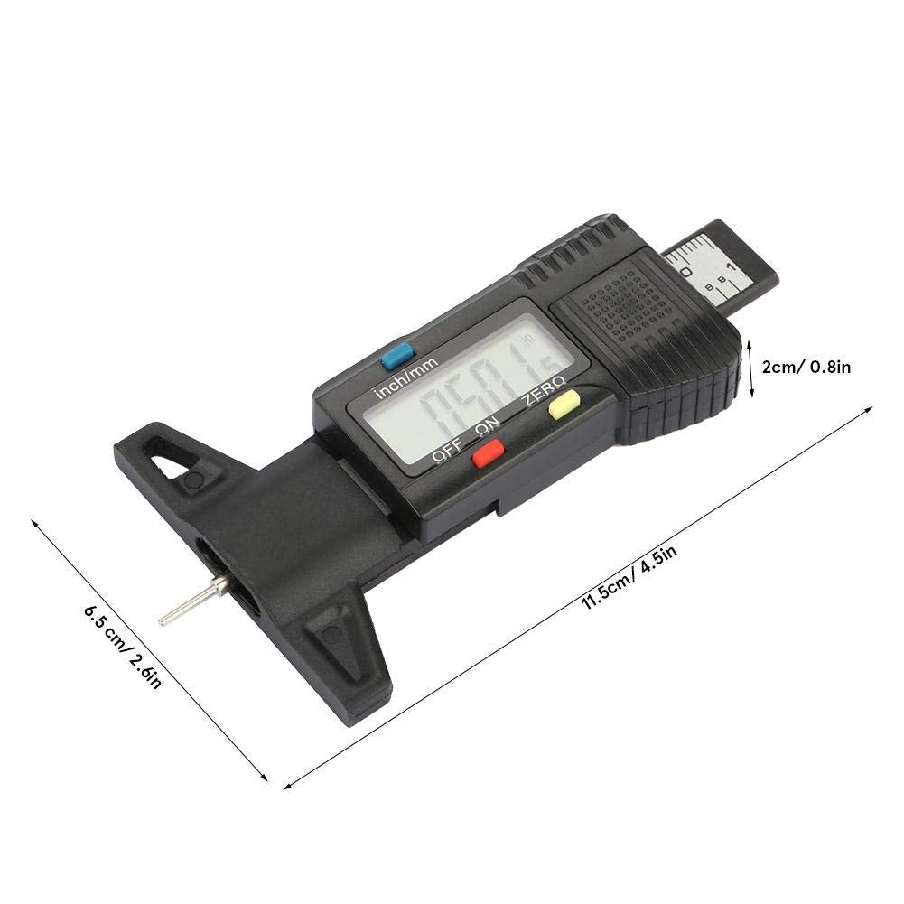 Hyuduo Medidor de Profundidad de Banda de Rodadura Digital, Medidor Medidor de Banda de Rodadura Para Coche, Camión, Moto