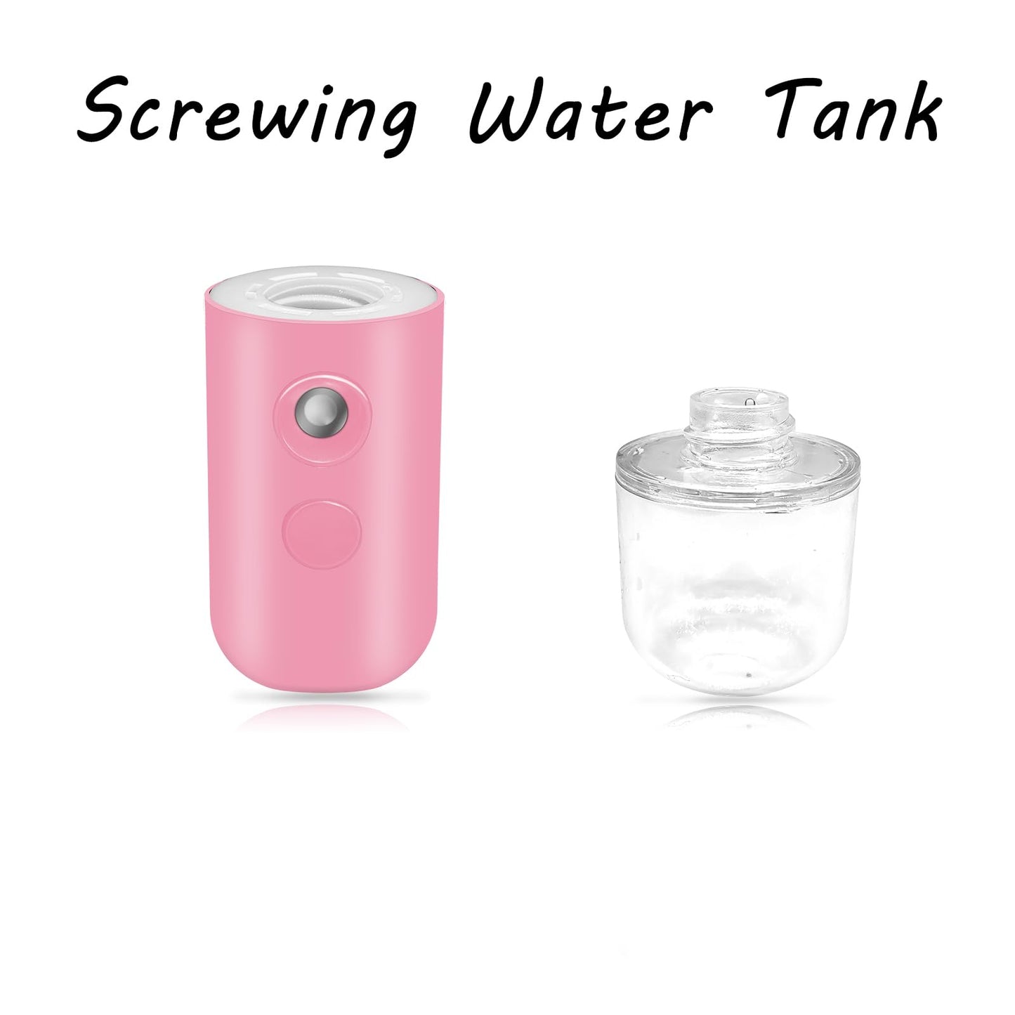Paquete de 2 rociadores faciales Nano, vaporizadores faciales frescos portátiles, Mini Nano Mister para hidratación facial, (rosa)
