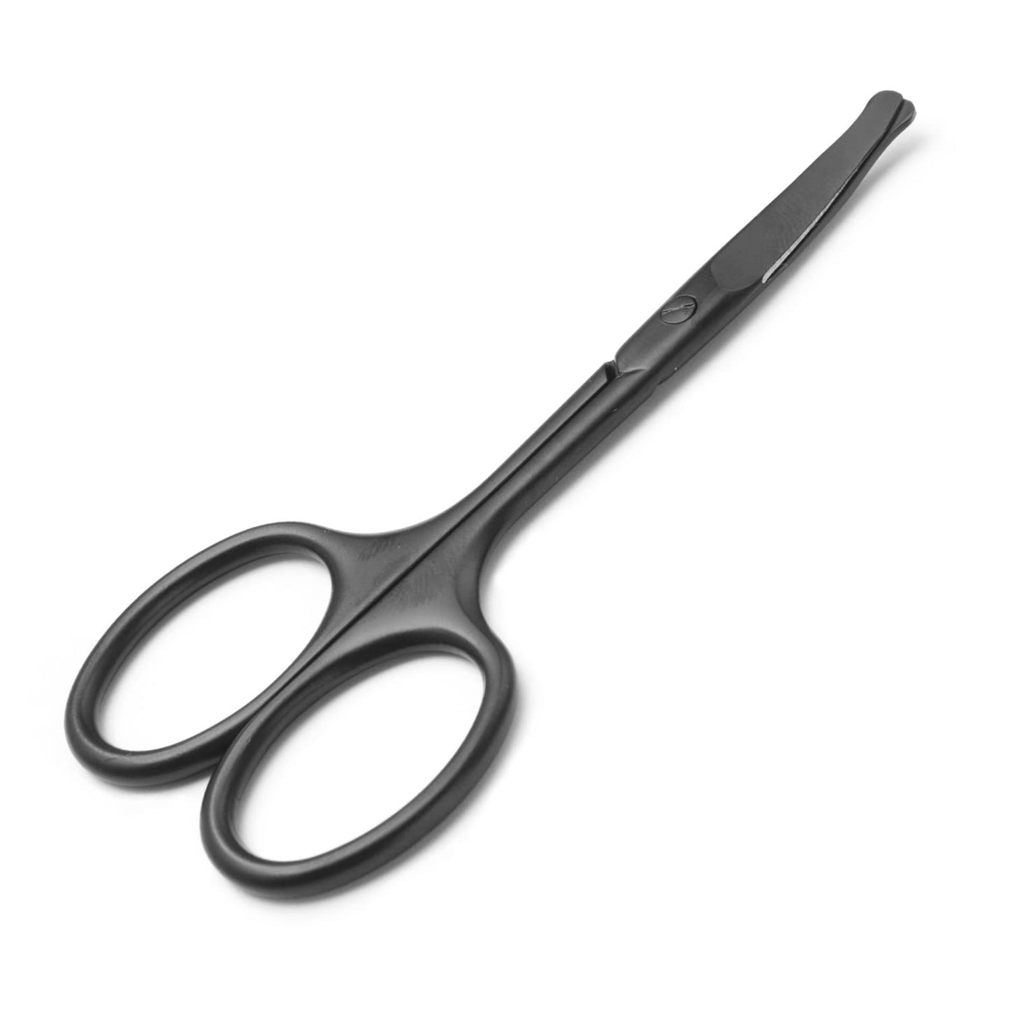 Motanar Tijeras recortadoras de pelo de nariz, tijeras de punta redonda de 3.4 pies para recortar orejas, cejas, barba, bigote, herramienta multiusos redonda de cuidado del cabello para hombres, mujeres y bebés (negro y curvado B)