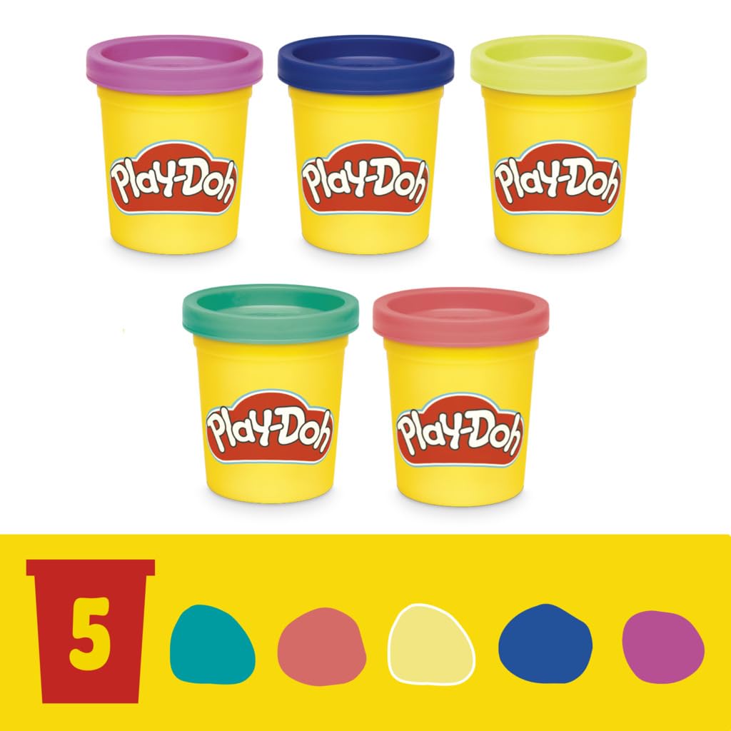 Set de Juego Play-Doh Creat y Aprende Multicolor con Mantel, Adhesivos, Cortadores de Animales y Herramientas para Niños y Niñas en Preescolar +3 Años