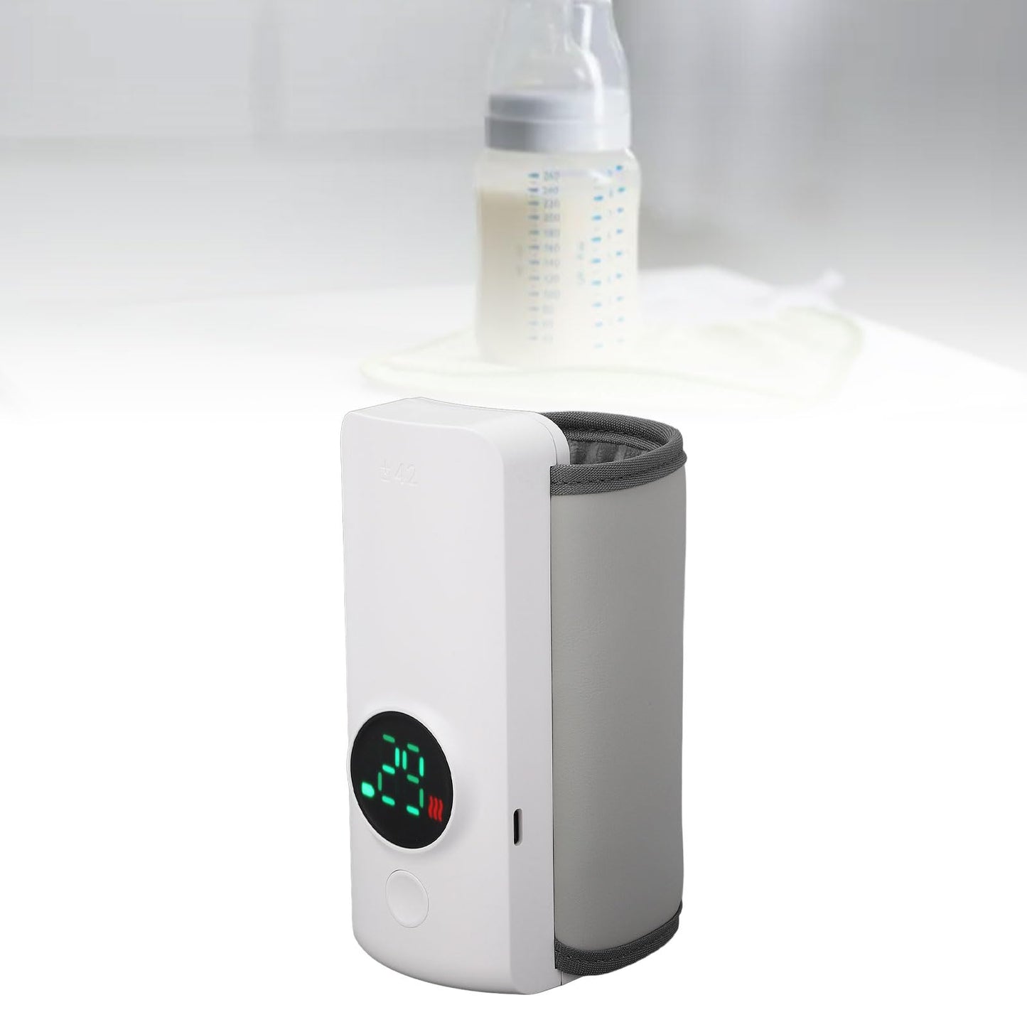 Calentador de Biberones Portátil para Viajes, Calentador de Biberones Recargable, Calentador de Leche Infantil Portátil Inalámbrico, Batería de 6000 MAh, Pantalla Digital de