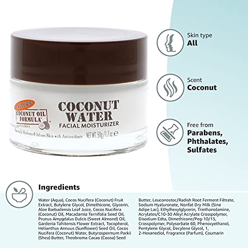 Palmer's Coconut Water Facial Moisturizer for Unisex, 1.7 Ounce