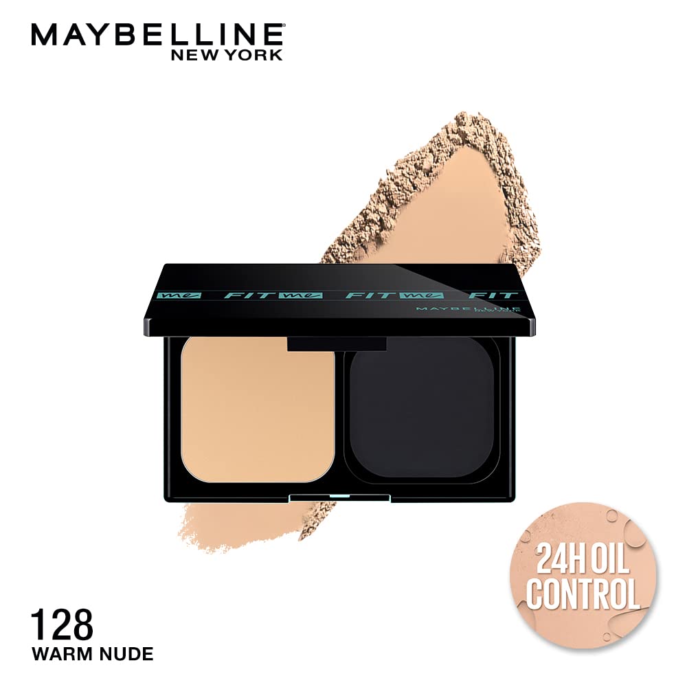 FIT ME POWDER FOUNDATION 128 WARM NUDE + Corrector de Maquillaje Instant Age Rewind, Light, 6 g
