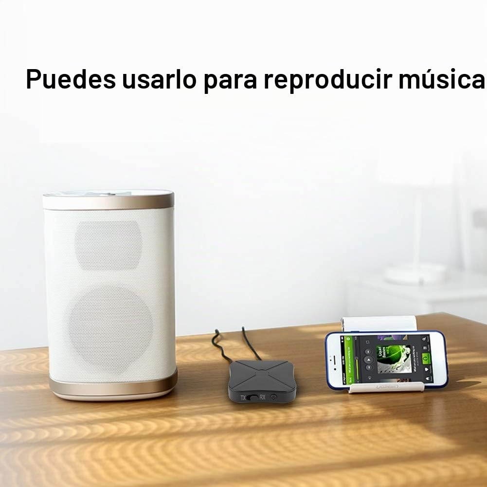 Receptor Transmisor Bluetooth ASHATA KN319 Inalámbrico 4.2 para Altavoz de Audio Estéreo del Hogar y Automóvil