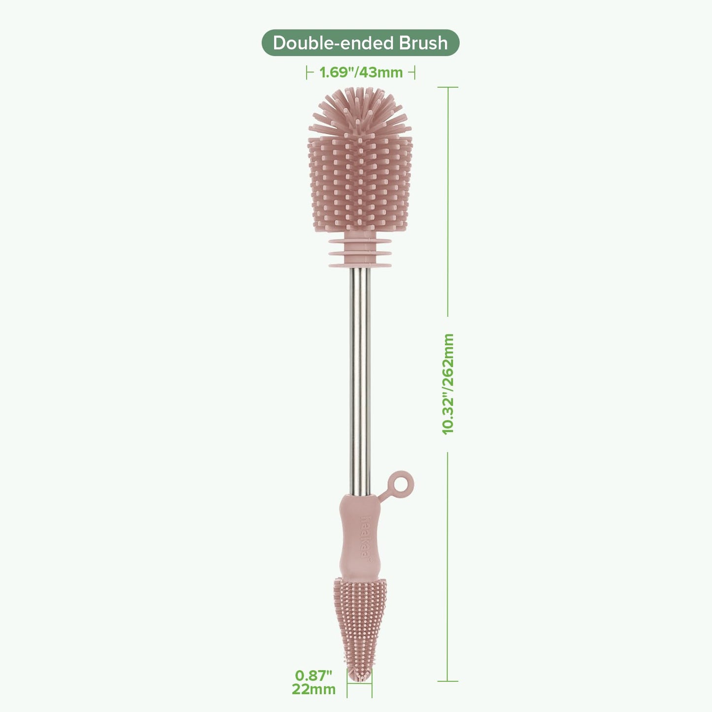 haakaa - cepillo para polvo de limpieza de silicona para botellas de doble extremo, cerdas de silicona suave para bombas de leche, colectores de leche materna, biberones, tetinas, bolsas de