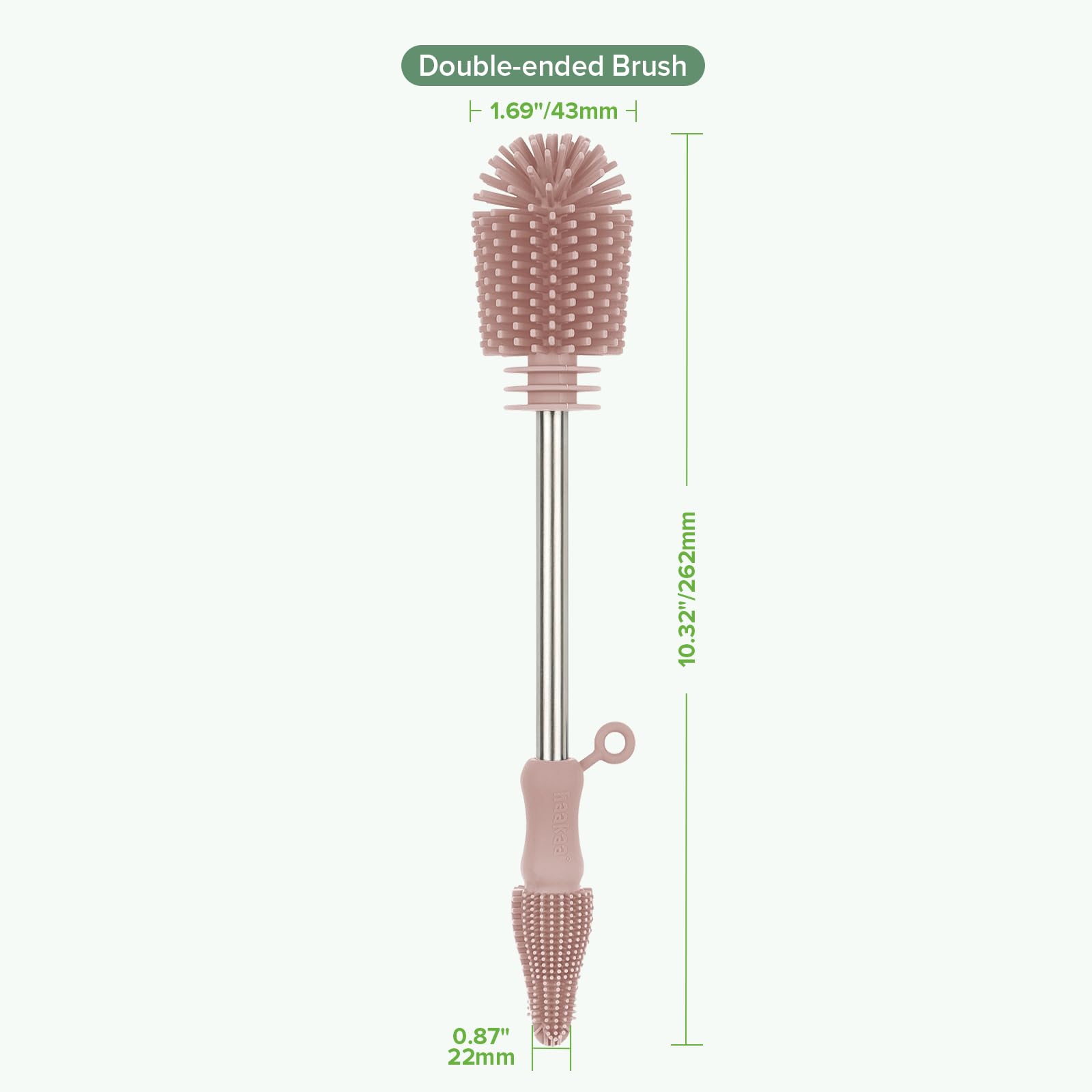 haakaa - cepillo para polvo de limpieza de silicona para botellas de doble extremo, cerdas de silicona suave para bombas de leche, colectores de leche materna, biberones, tetinas, bolsas de