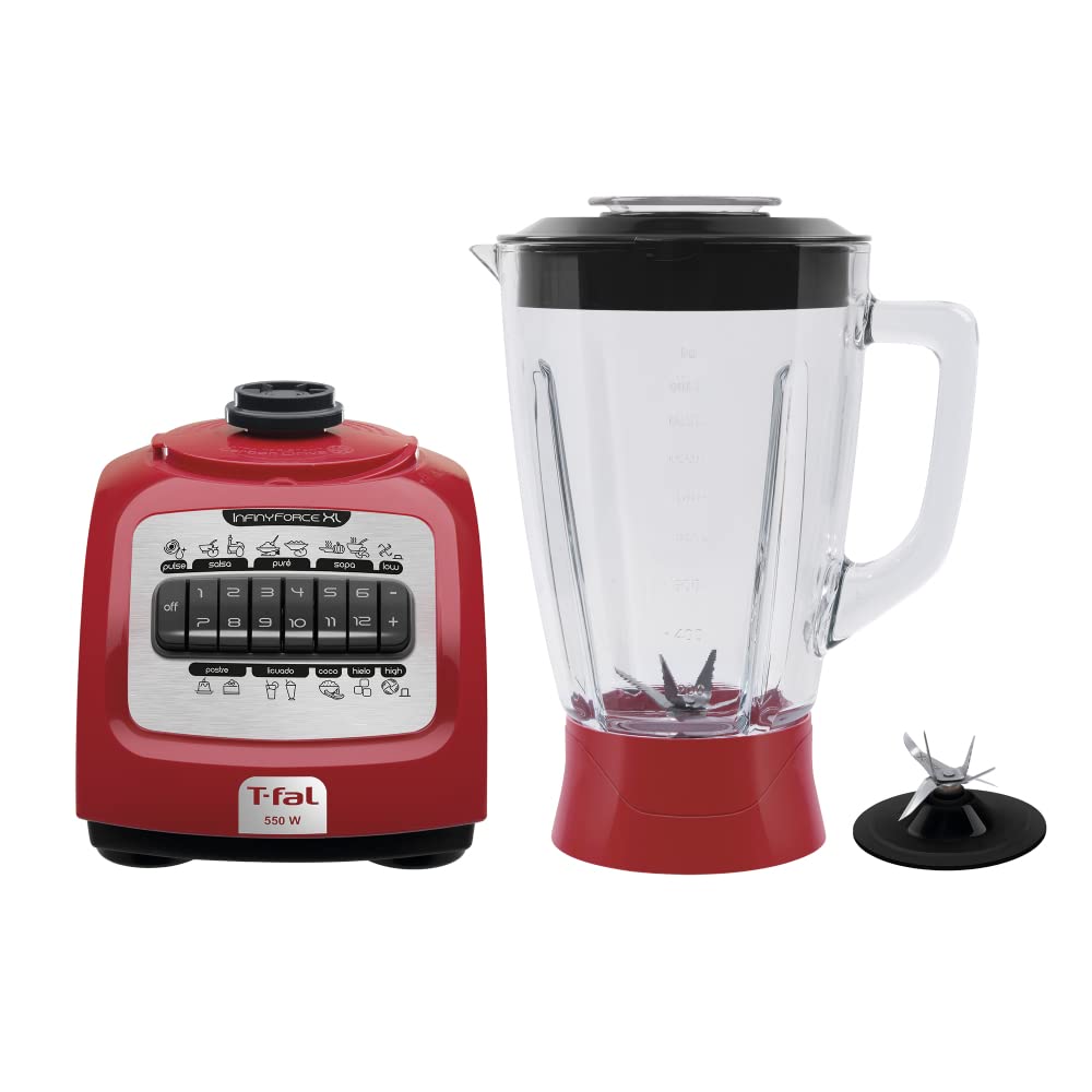 Licuadora T-fal Roja Infinyforce XL con Powelix y Carbon Drive 12 Velocidades 2.2 Litros 550 W