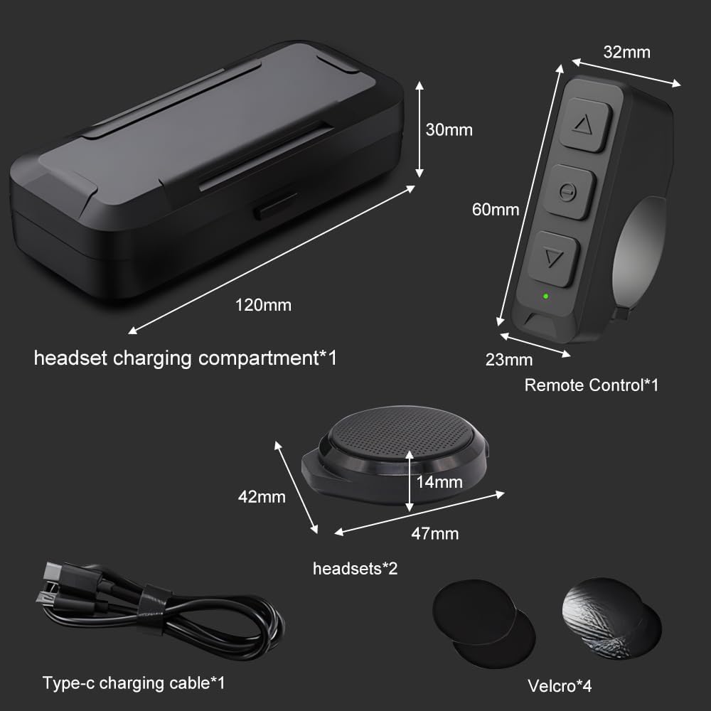 OBEST Auricular Bluetooth para Motocicleta, Altavoz Bluetooth para Casco con Pantalla LED, Impermeable Auriculares Bluetooth inalámbricos para Esquiar, 1900mAh, Micrófono Integrado para Llamadas
