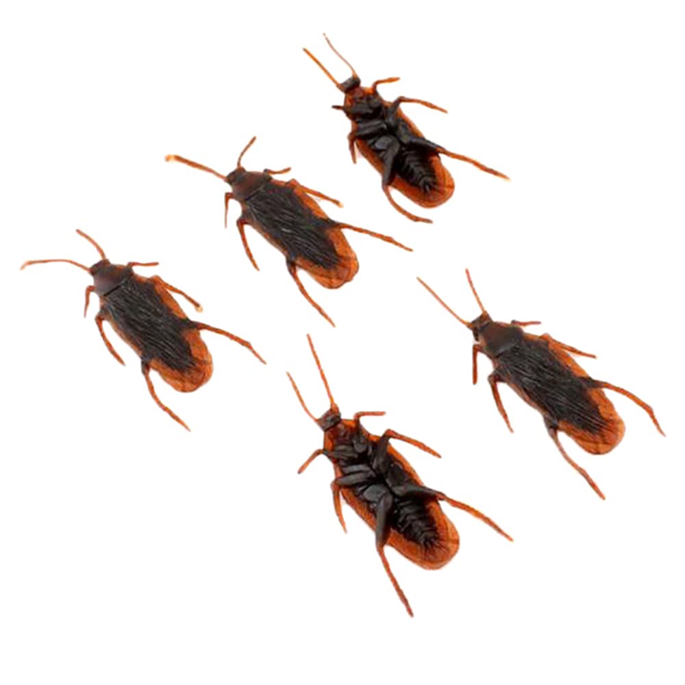 Cenyo GUDVES Prank Fake Roaches Model Simulation Fake Rubber Cockroach Roach Bug Roaches Toy Prank Funny Trick Joke Toys Plastic Bugs (10 unidades)