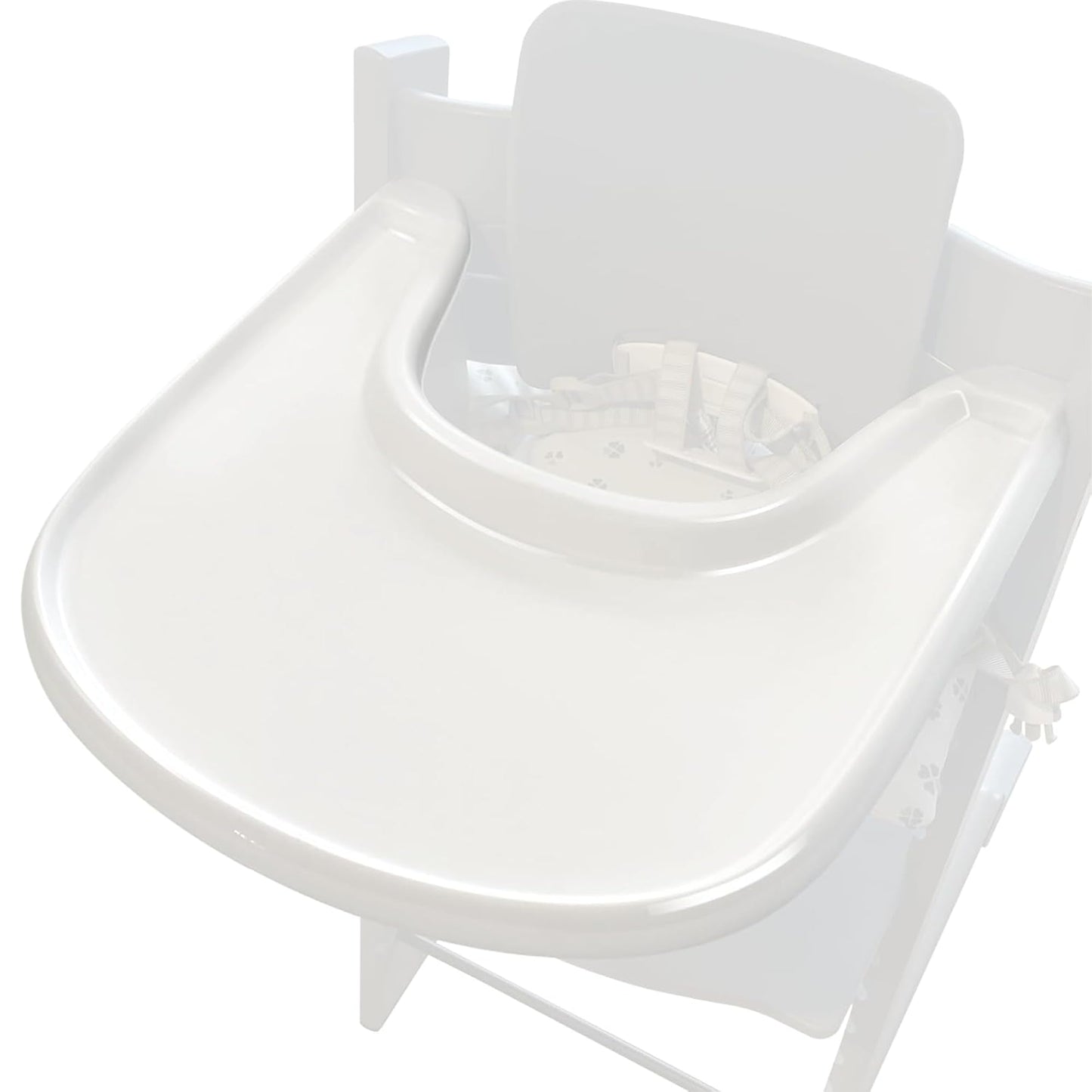 LuQiBabe Bandeja para Silla Alta de Bebé Compatible con Silla Stokke Tripp Trapp (V2 y posteriores) con Superficie Lisa y Fuerte Poder de Succión Hecha de Plástico Seguro para Alimentos (Libre de BPA