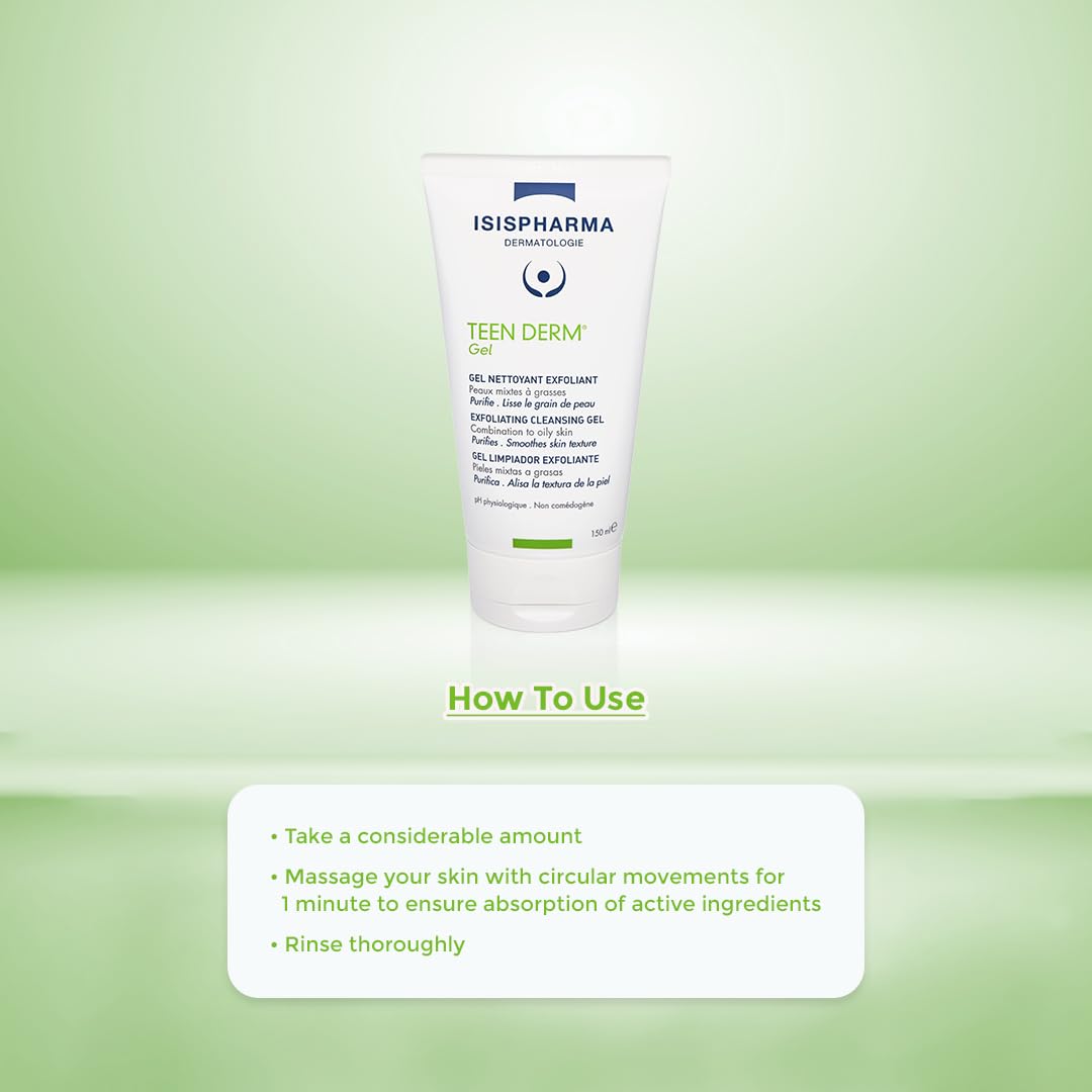 Teen Derm Gel Isispharma de Limpieza con Esferas Exfoliantes.