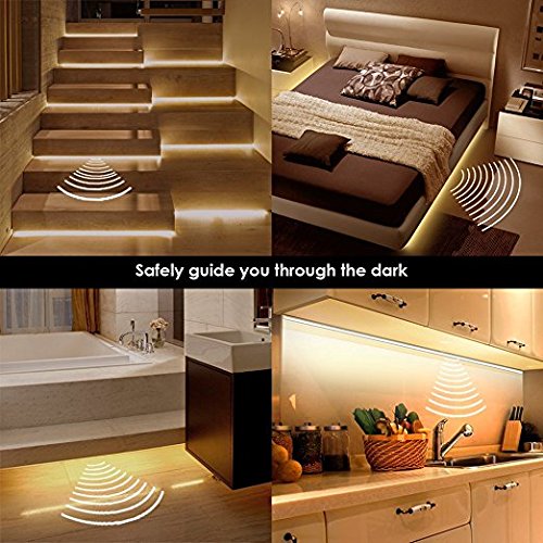 Luz de Cama LED Flexible Vansky Cálida con Sensor de Movimiento y Temporizador de Apagado Automático
