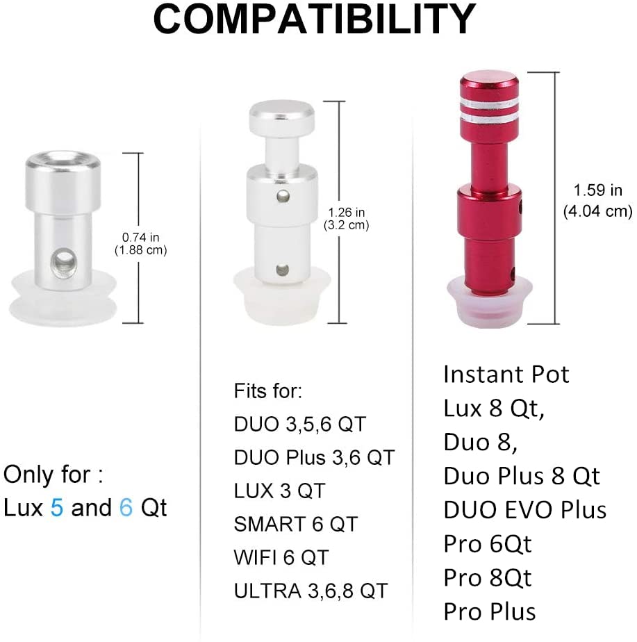 Zonefly - Válvula flotante original para olla instantánea Lux 8 Qt, Duo 8, Duo Plus 8 Qt Válvula de flotación de repuesto para olla instantánea con tapas de silicona (paquete de 2)