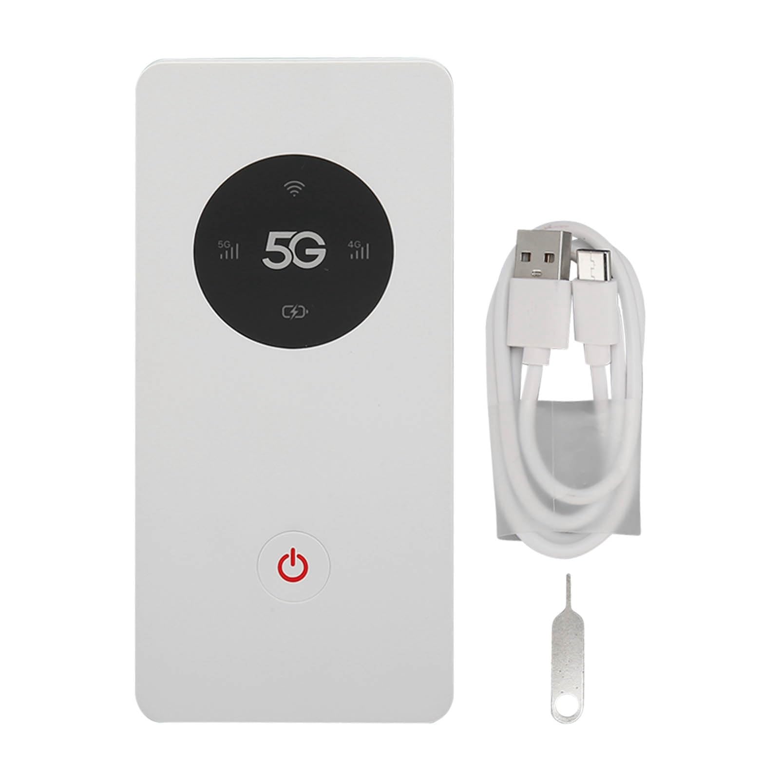 Bewinner Real 5G WiFi Mobile Hotspot con Cable USB, Enrutador WiFi 5G Nano con Ranura SIM 2,77 Gbps DL 1,25 Gbps UL 16 Dispositivos de Capacidad