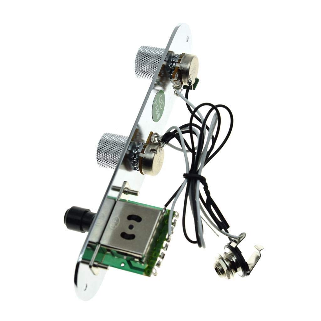 Dopro - Placa de control precableada de 3 vías con arnés de cableado para guitarras Fender Tele/Telecaster cromado