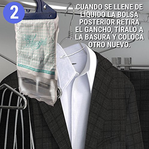 Cero Humedad | Paquete 2 | Incluye 2 Dry Hook de 450 grs. + 3 Deshumidificadores con aroma de 400 gr. + 1 Deshumidificador Saquitos + 1 Refrikleen Gratis.