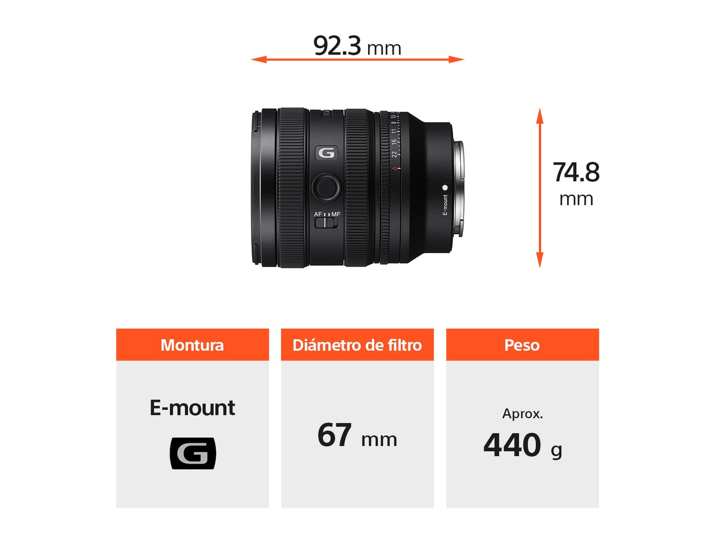 Sony Lente Zoom estándar 24-50 mm F2.8 SEL2450G