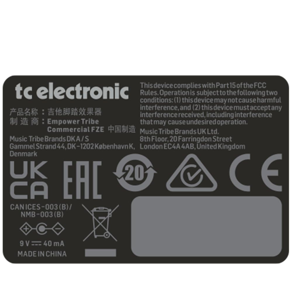 Pedal Overdrive TC Electronic Zeus Drive Dorado con Boost Dinámico y Bypass Opcional