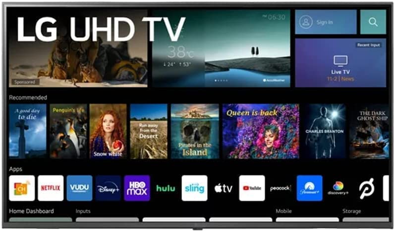 LG Television de 43 Pulgadas 43UQ7070ZUD LED 4K UHD Smart webOS 22 TV Sin Bases + Soporte de Pared (Reacondicionado)