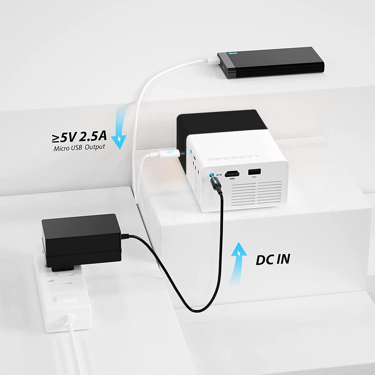 Mini Proyector EASYTAO Blanco 720P Nativo WiFi para Smartphone y PC