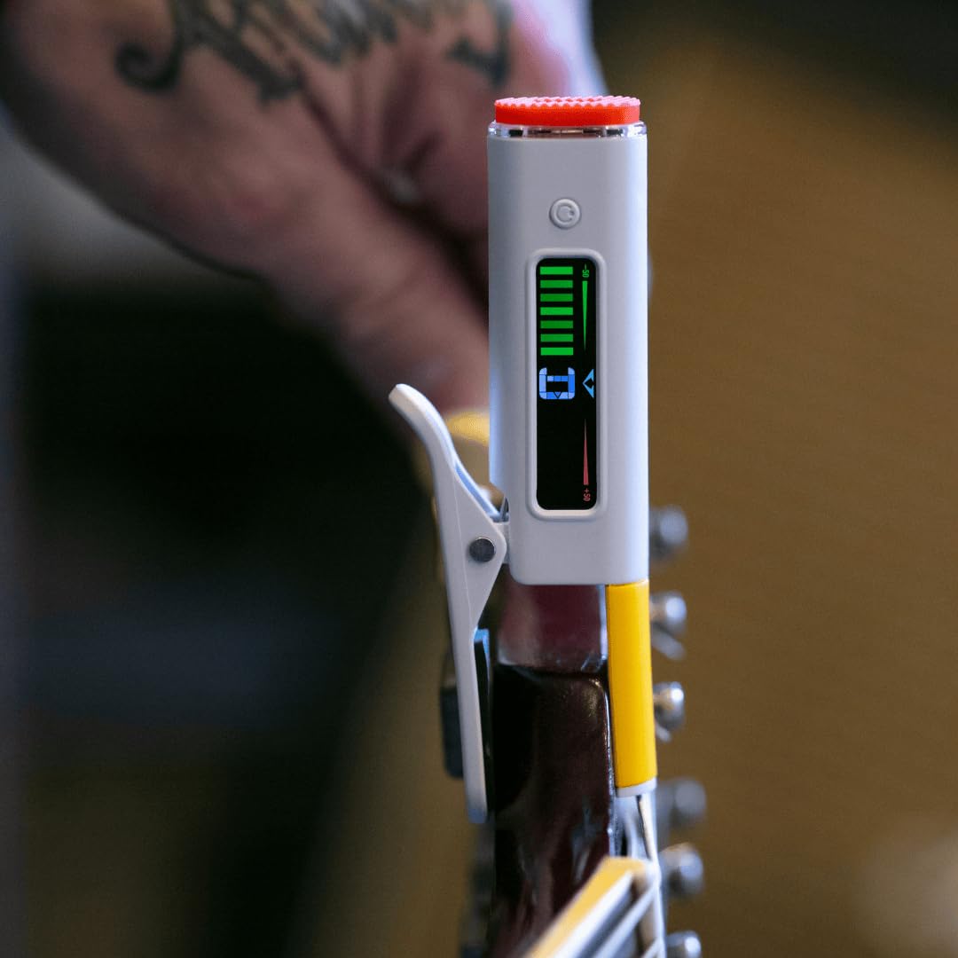 Tunerette™ - Afinador de guitarra con clip – ¡Rock Your Tune con estilo! Perfecto para guitarras eléctricas, acústicas y bajas, además de ukeleles – USB C recargable, afinación de precisión con un