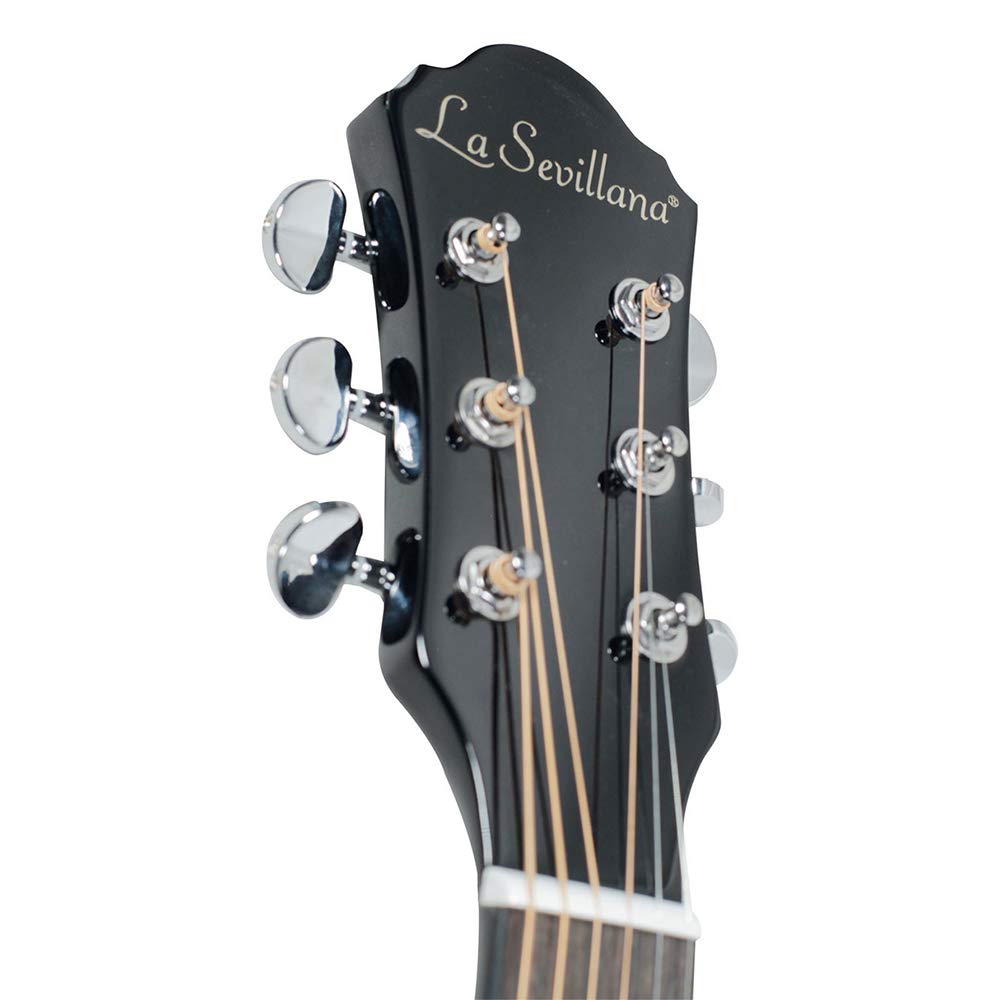 Guitarra Electroacústica Grand Auditorium La Sevillana GA-320CEQ color negro