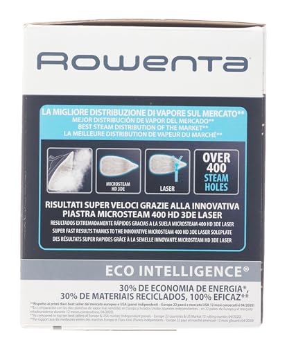 Plancha de Vapor Rowenta Negro Verde Eco Intelligence 2500 W Distribución Óptima