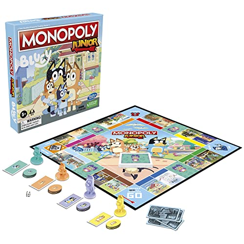 Juego de Mesa Monopoly Hasbro Gaming Junior Bluey Edition Azul Exclusivo para Niñas y Niños