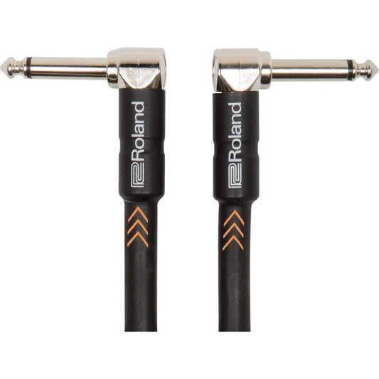 Cable Roland serie Black instrumento 2 conectores plug angulo rectos TR 6.3mm 15 cms.