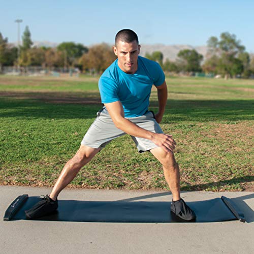 Tapete de Deslizamiento ProSourceFit Negro con Tope para Ejercicios en Casa y Entrenamiento Deportivo