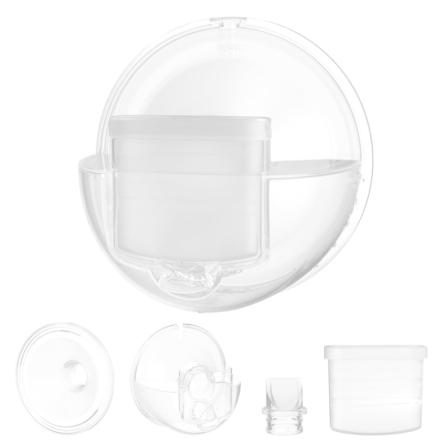 Paruu P10 Juego Completo de Taza Colectora, Piezas Originales de Extractor de Leche, Accesorios de Reemplazo para Extractor de Leche Portátil, 1 Juego