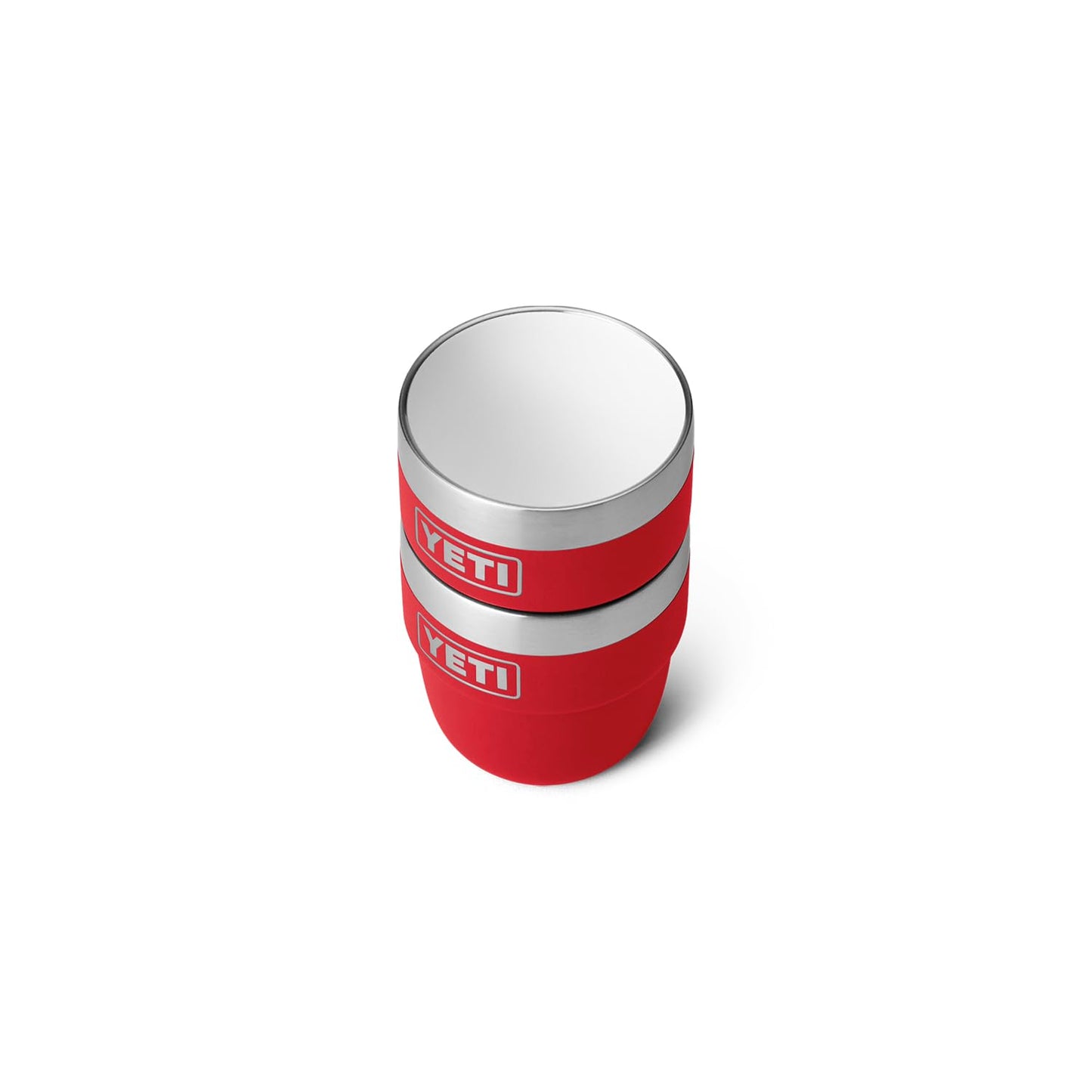 Taza Apilable YETI Rambler Rojo Acero Inoxidable Aislada al Vacío 4 oz Paquete de 2