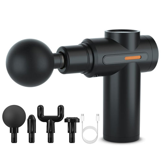 Pistola De Masaje Eléctrico Muscular Masajeador 4 Cabezales de Masaje para Relajar Los Músculos Aliviar el Dolor Para Musculos Ligamentos y Tejidos Masaje Profesional (Negro)